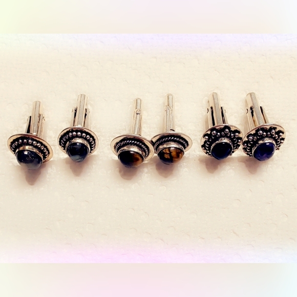 Sterling Silver Cufflinks, Stone Options - Picture 8 of 9